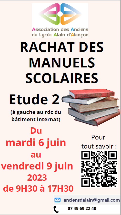 Rachat des manuels scolaires Association des anciens du Lycée Alain
